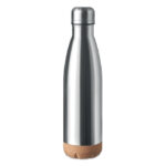 Doppelwandige Isolierflasche Silber als Werbeartikel mit Logodruck