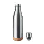 Doppelwandige Isolierflasche Silber, Seitenansicht