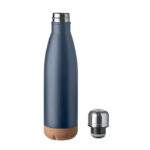 Doppelwandige Isolierflasche Blau, Seitenansicht