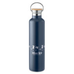 Isolierflasche 1000 m l Blau mit markiertem Druckbereich für Ihr Logo
