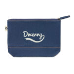 Denim Kosmetiktasche mit markiertem Druckbereich für Ihr Logo