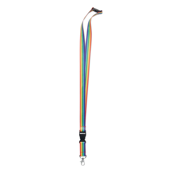 Regenbogen Lanyard RPET Regenbogen Lanyard RPET als Werbeartikel mit Logodruck