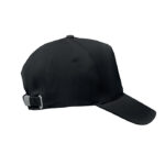 Cap organic cotton 250 g/m² Schwarz, Seitenansicht