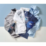 Cap organic cotton 250 g/m² Blau mit markiertem Druckbereich für Ihr Logo