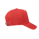 Cap organic cotton 250 g/m² Rot, Seitenansicht