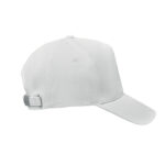 Cap organic cotton 250 g/m² Weiß, Seitenansicht
