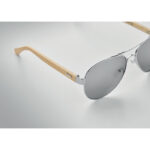 Sonnenbrille Bambus Blau, Detailaufnahme des Materials