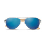 Sonnenbrille Bambus Blau, Seitenansicht