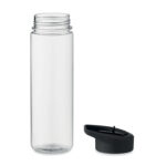 Trinkflasche RPET 650ml Schwarz, geöffnet dargestellt