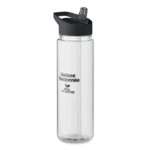 Trinkflasche RPET 650ml Schwarz mit markiertem Druckbereich für Ihr Logo