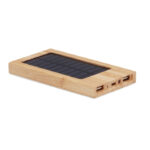 Solar-Powerbank 4.000 mAh aus Bambus als Werbeartikel mit Gravur