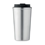 Doppelwandiger Becher 510 ml Silber, Rückansicht