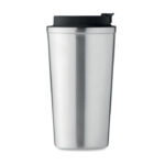 Doppelwandiger Becher 510 ml Silber, Seitenansicht