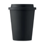 Doppelwandiger Becher PP 300ml Schwarz, Rückansicht