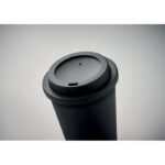 Doppelwandiger Becher PP 300ml Schwarz, Detailaufnahme des Materials