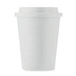Doppelwandiger Becher PP 300ml Weiß, Rückansicht
