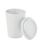 Doppelwandiger Becher PP 300ml Weiß, Seitenansicht