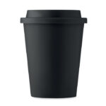Doppelwandiger Becher PP 300ml Schwarz, Rückansicht