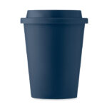 Doppelwandiger Becher PP 300ml Blau, Rückansicht