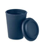 Doppelwandiger Becher PP 300ml Blau, Seitenansicht
