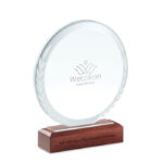 Runder Pokal Kristallglas mit markiertem Druckbereich für Ihr Logo