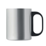 Doppelwandiger Becher 300 ml Silber, Seitenansicht