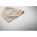 Unisex-Beanie Baumwolle Braun, Detailaufnahme des Materials