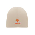 Unisex-Beanie Baumwolle Braun mit markiertem Druckbereich für Ihr Logo
