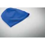 Unisex-Beanie Baumwolle Blau, Detailaufnahme des Materials