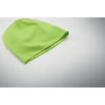 Unisex-Beanie Baumwolle Gruen, Detailaufnahme des Materials