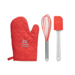 Backzubehör-Set mit markiertem Druckbereich für Ihr Logo