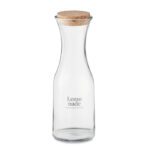 Karaffe aus recyceltem Glas 1L mit markiertem Druckbereich für Ihr Logo