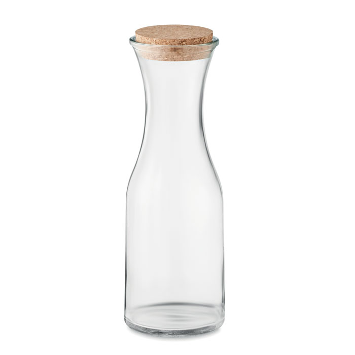 mo6655-22 Karaffe aus recyceltem Glas mit Korkverschluss als Werbeartikel mit Logo