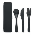 Besteck-Set PP Schwarz von oben
