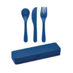 Besteck-Set PP Blau als Werbeartikel mit Logodruck
