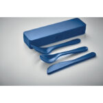 Besteck-Set PP Blau, Detailaufnahme des Materials