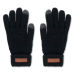 Touchscreen Handschuhe RPET Schwarz als Werbeartikel mit Logodruck
