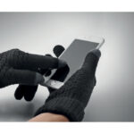 Touchscreen Handschuhe RPET Schwarz, Detailaufnahme des Materials