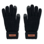 Touchscreen Handschuhe RPET Schwarz mit markiertem Druckbereich für Ihr Logo