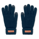 Touchscreen Handschuhe RPET Blau als Werbeartikel mit Logodruck