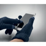 Touchscreen Handschuhe RPET Blau, Detailaufnahme des Materials