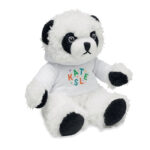 Plüsch-Panda mit Hoody mit markiertem Druckbereich für Ihr Logo