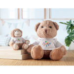 Plüsch-Bär mit Hoody mit markiertem Druckbereich für Ihr Logo