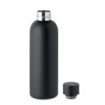 Trinkflasche Edelstahl 500 ml Schwarz, Seitenansicht