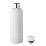Trinkflasche Edelstahl 500 ml Weiß, Seitenansicht