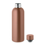 Trinkflasche Edelstahl 500 ml Braun, geöffnet dargestellt