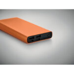 Powerbank 10000 mAh Orange, Detailaufnahme des Materials