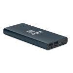 Powerbank 10000 mAh Blau mit markiertem Druckbereich für Ihr Logo