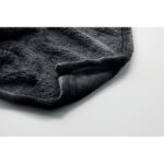RPET-Flanell Fleece-Decke Schwarz, Detailaufnahme des Materials