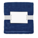 RPET-Flanell Fleece-Decke Blau, Seitenansicht